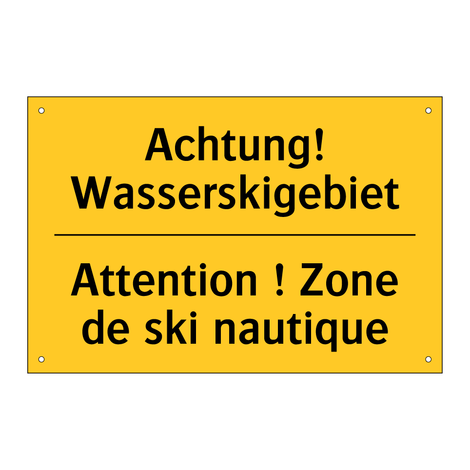 Achtung! Wasserskigebiet - Attention ! Zone de ski nautique /.../