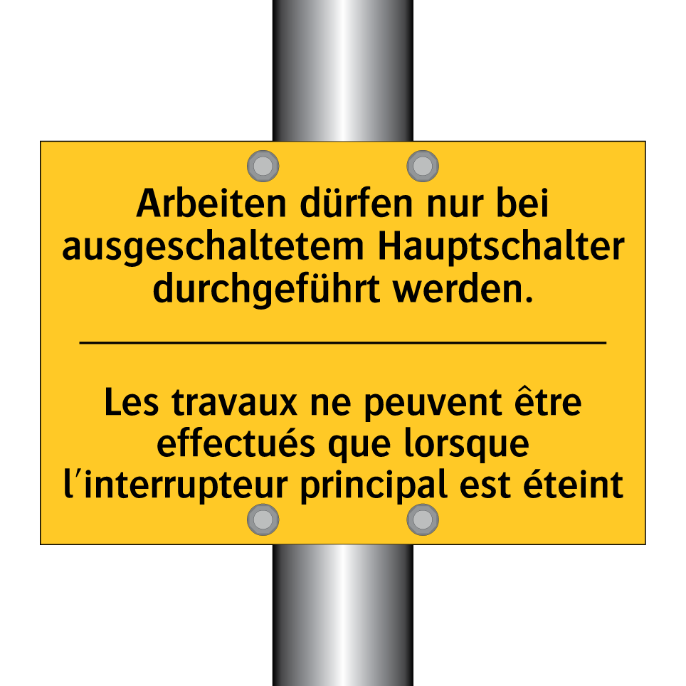 Arbeiten dürfen nur bei ausgeschaltetem /.../ - Les travaux ne peuvent être effectués /.../