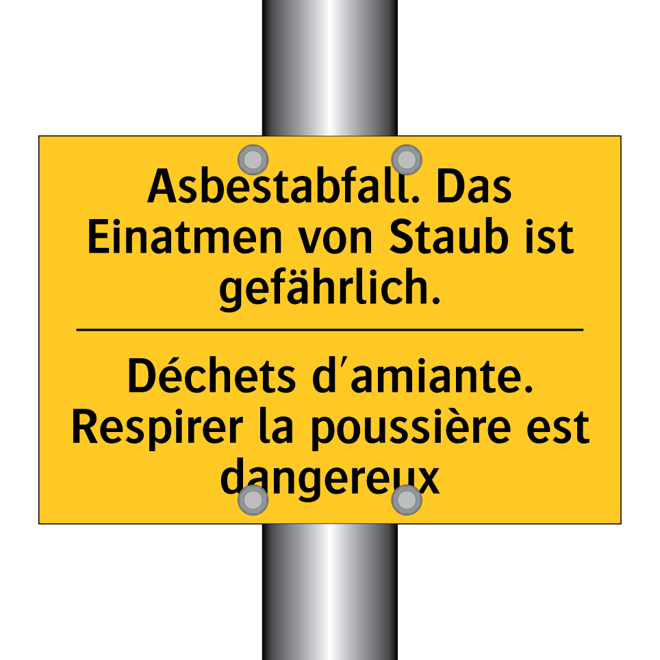 Asbestabfall. Das Einatmen von /.../ - Déchets d'amiante. Respirer la /.../