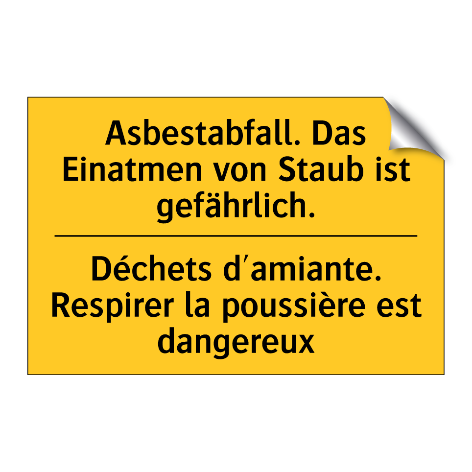 Asbestabfall. Das Einatmen von /.../ - Déchets d'amiante. Respirer la /.../
