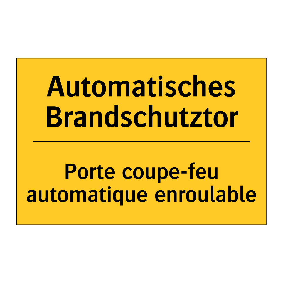 Automatisches Brandschutztor - Porte coupe-feu automatique enroulable /.../