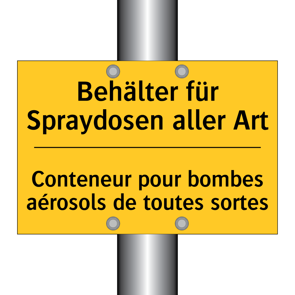 Behälter für Spraydosen aller /.../ - Conteneur pour bombes aérosols /.../