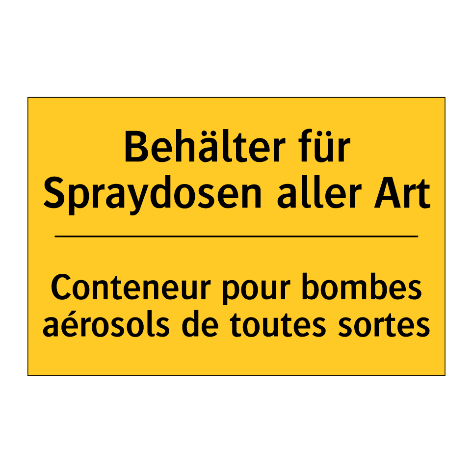 Behälter für Spraydosen aller /.../ - Conteneur pour bombes aérosols /.../