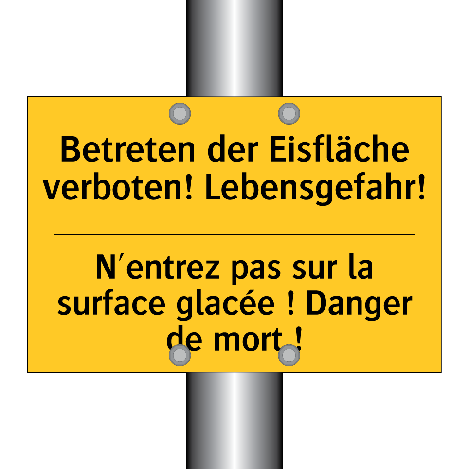 Betreten der Eisfläche verboten! /.../ - N'entrez pas sur la surface glacée /.../