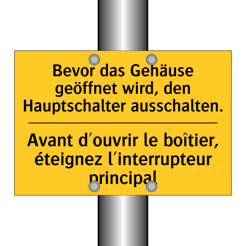 Bevor das Gehäuse geöffnet wird, /.../ - Avant d'ouvrir le boîtier, éteignez /.../