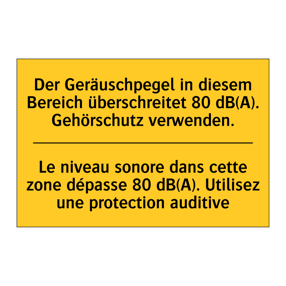 Der Geräuschpegel in diesem Bereich /.../ - Le niveau sonore dans cette zone /.../