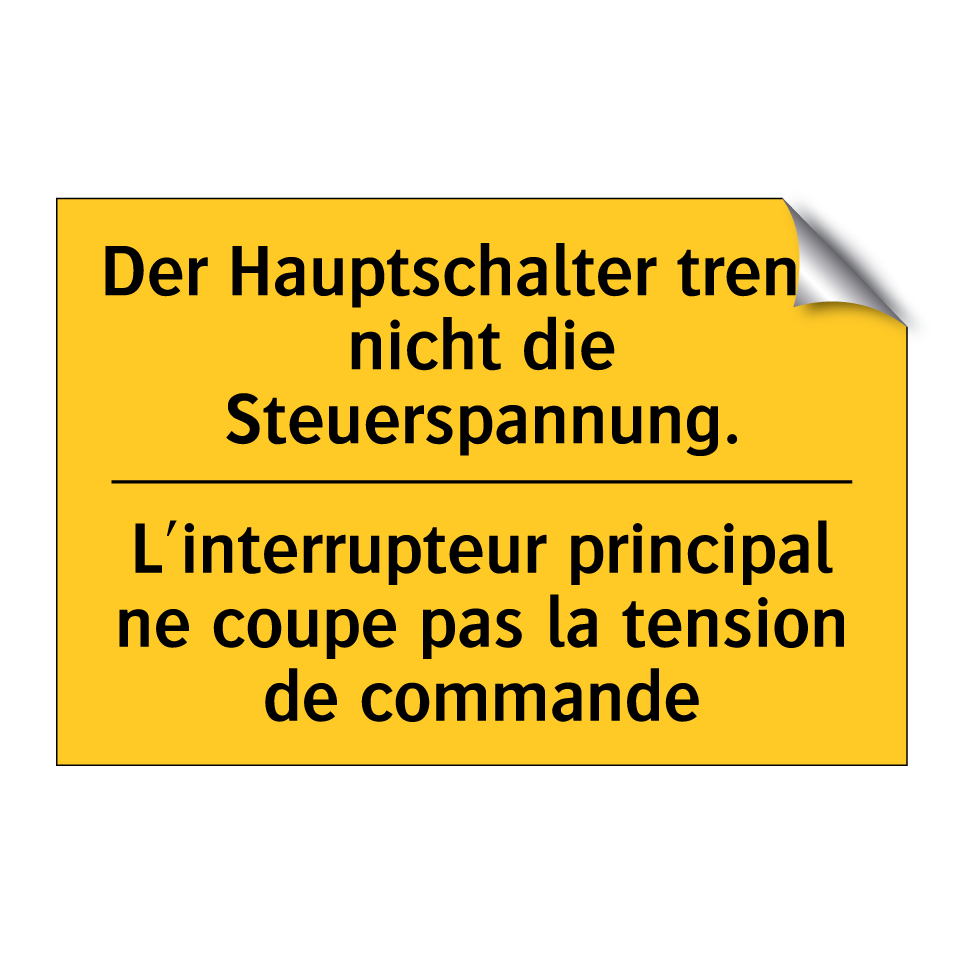 Der Hauptschalter trennt nicht /.../ - L'interrupteur principal ne coupe /.../