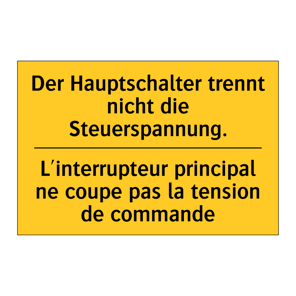 Der Hauptschalter trennt nicht /.../ - L'interrupteur principal ne coupe /.../