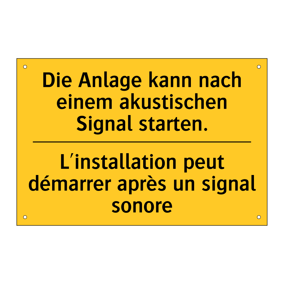 Die Anlage kann nach einem akustischen /.../ - L'installation peut démarrer après /.../