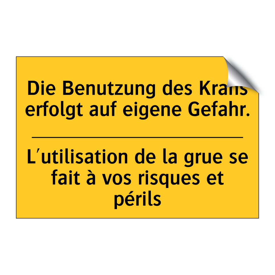Die Benutzung des Krans erfolgt /.../ - L'utilisation de la grue se fait /.../