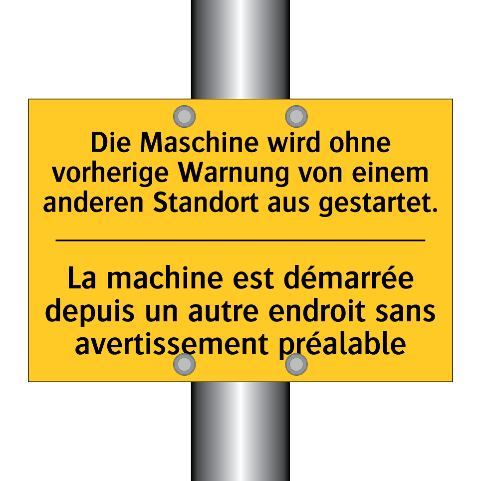 Die Maschine wird ohne vorherige /.../ - La machine est démarrée depuis /.../