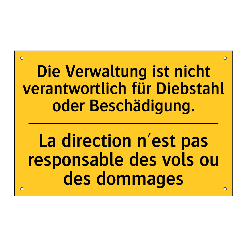 Die Verwaltung ist nicht verantwortlich /.../ - La direction n'est pas responsable /.../