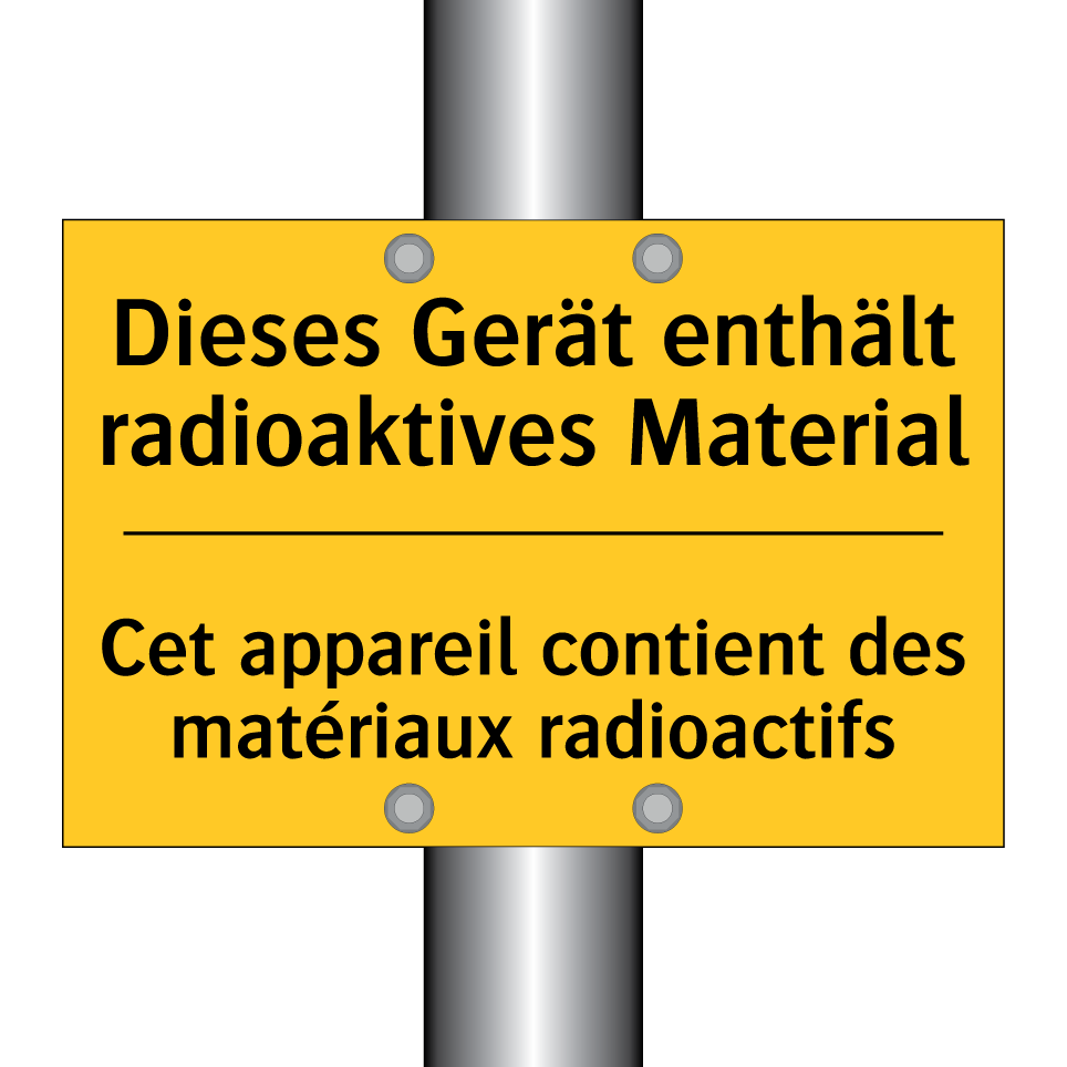 Dieses Gerät enthält radioaktives /.../ - Cet appareil contient des matériaux /.../