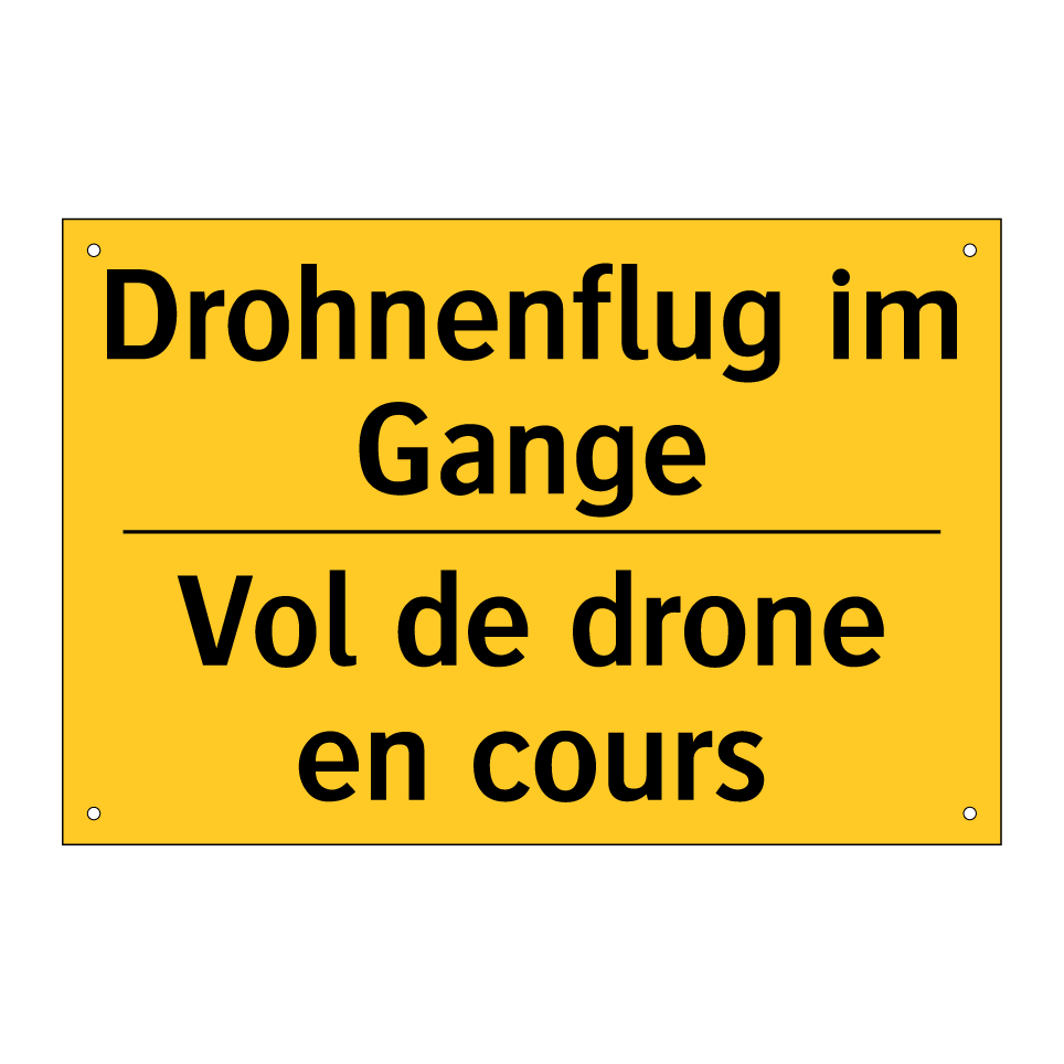 Drohnenflug im Gange - Vol de drone en cours