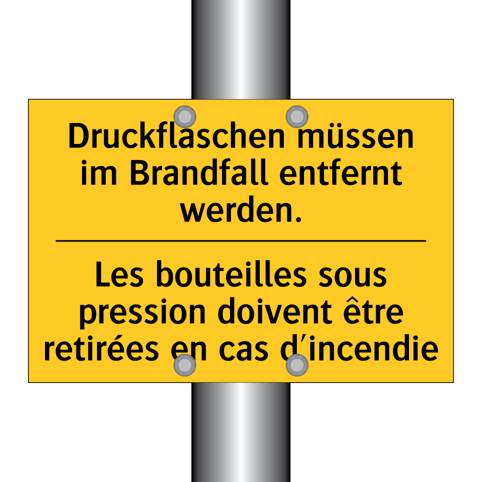 Druckflaschen müssen im Brandfall /.../ - Les bouteilles sous pression doivent /.../