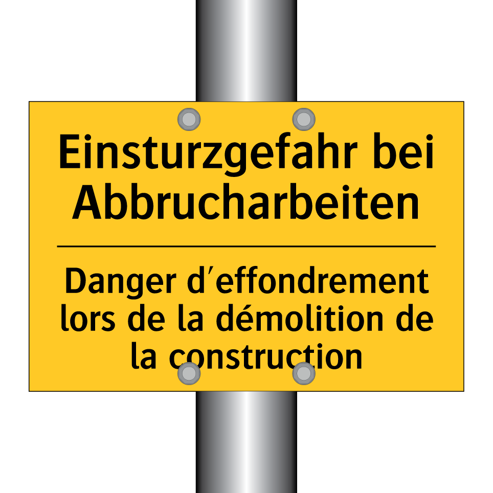 Einsturzgefahr bei Abbrucharbeiten /.../ - Danger d'effondrement lors de /.../