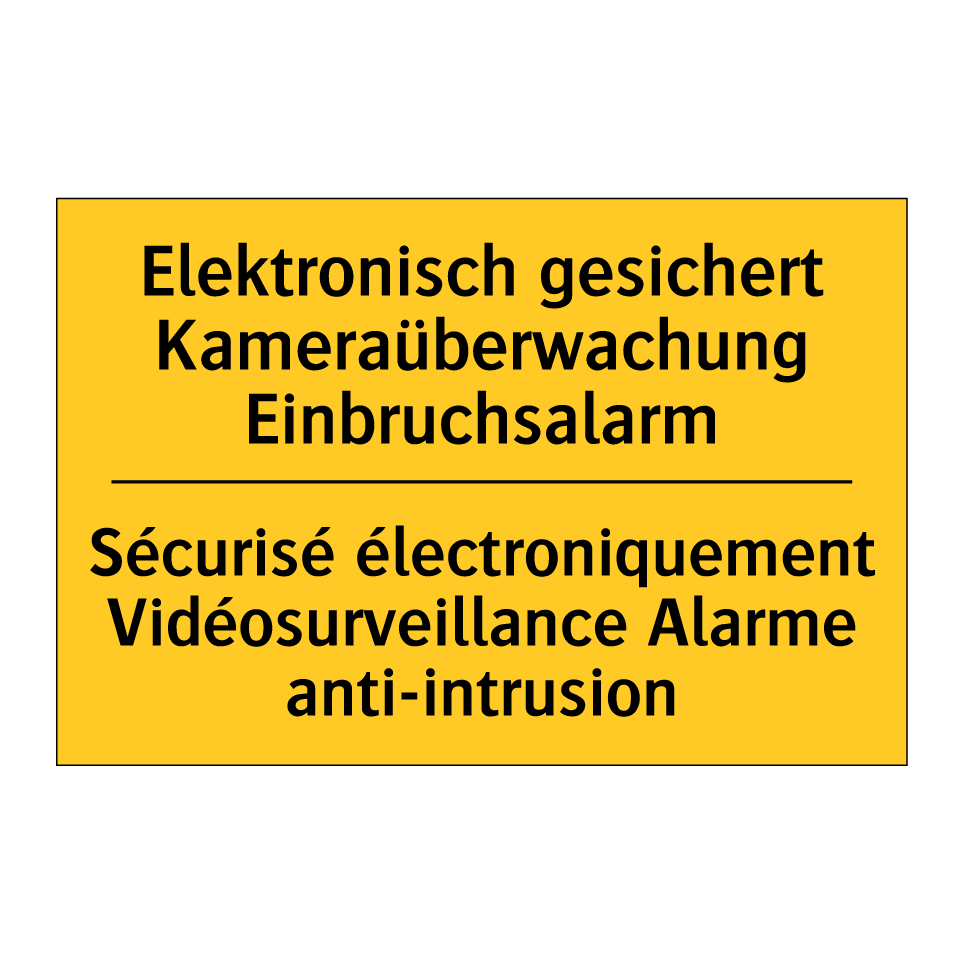 Elektronisch gesichert Kameraüberwachung /.../ - Sécurisé électroniquement Vidéosurveillance /.../
