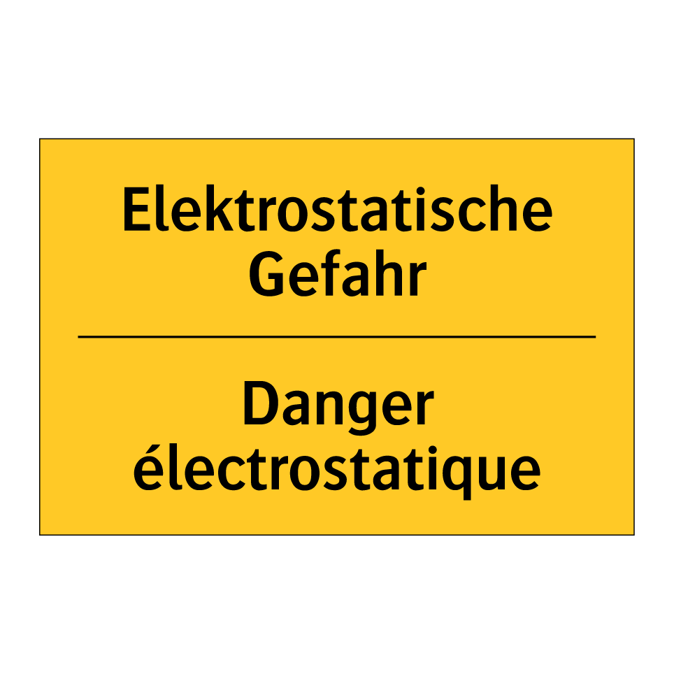 Elektrostatische Gefahr - Danger électrostatique