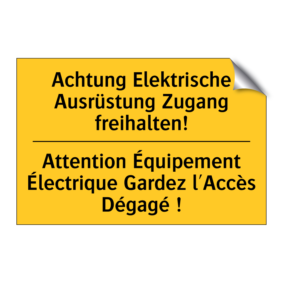 Achtung Elektrische Ausrüstung /.../ - Attention Équipement Électrique /.../