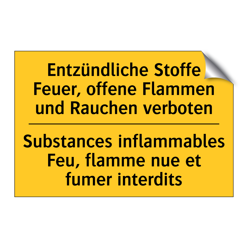 Entzündliche Stoffe Feuer, offene /.../ - Substances inflammables Feu, flamme /.../