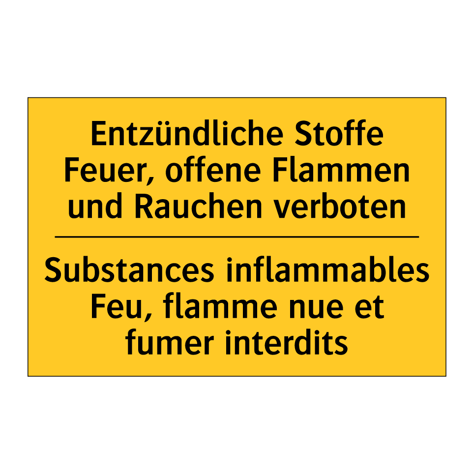Entzündliche Stoffe Feuer, offene /.../ - Substances inflammables Feu, flamme /.../