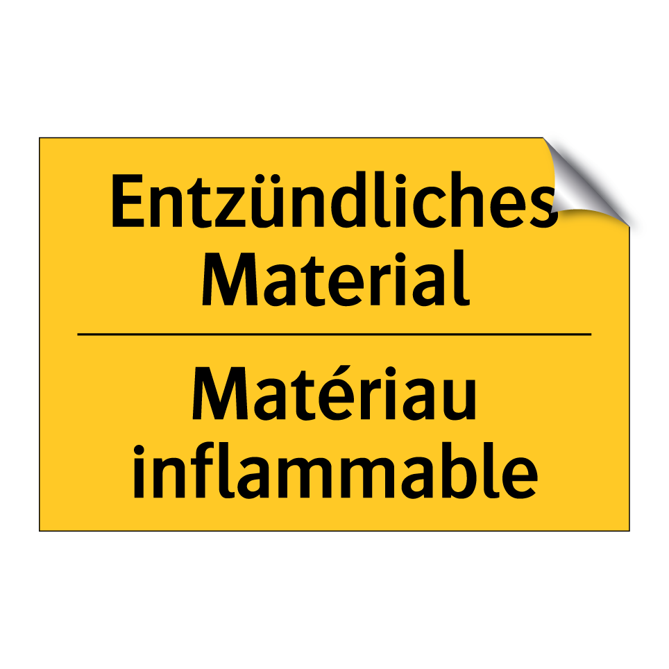 Entzündliches Material - Matériau inflammable