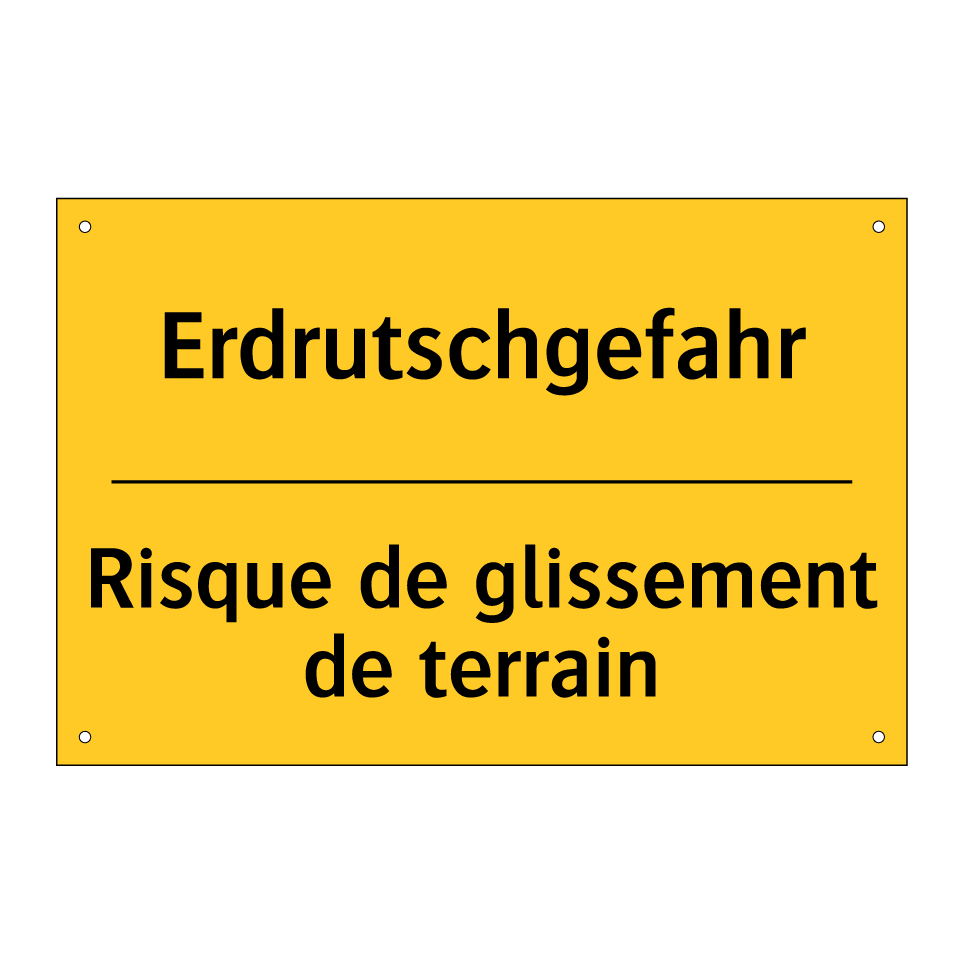 Erdrutschgefahr - Risque de glissement de terrain /.../