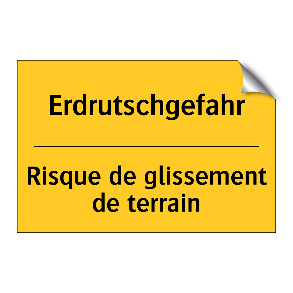 Erdrutschgefahr - Risque de glissement de terrain /.../