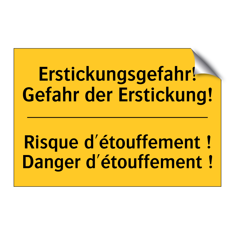 Erstickungsgefahr! Gefahr der /.../ - Risque d'étouffement ! Danger /.../