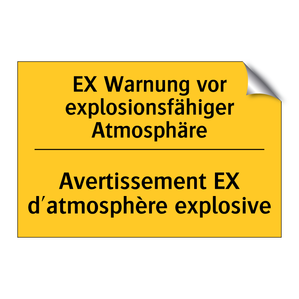 EX Warnung vor explosionsfähiger /.../ - Avertissement EX d'atmosphère /.../
