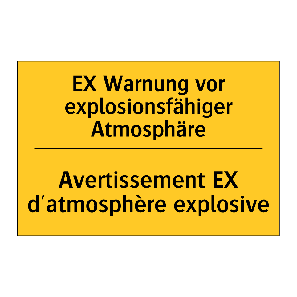 EX Warnung vor explosionsfähiger /.../ - Avertissement EX d'atmosphère /.../