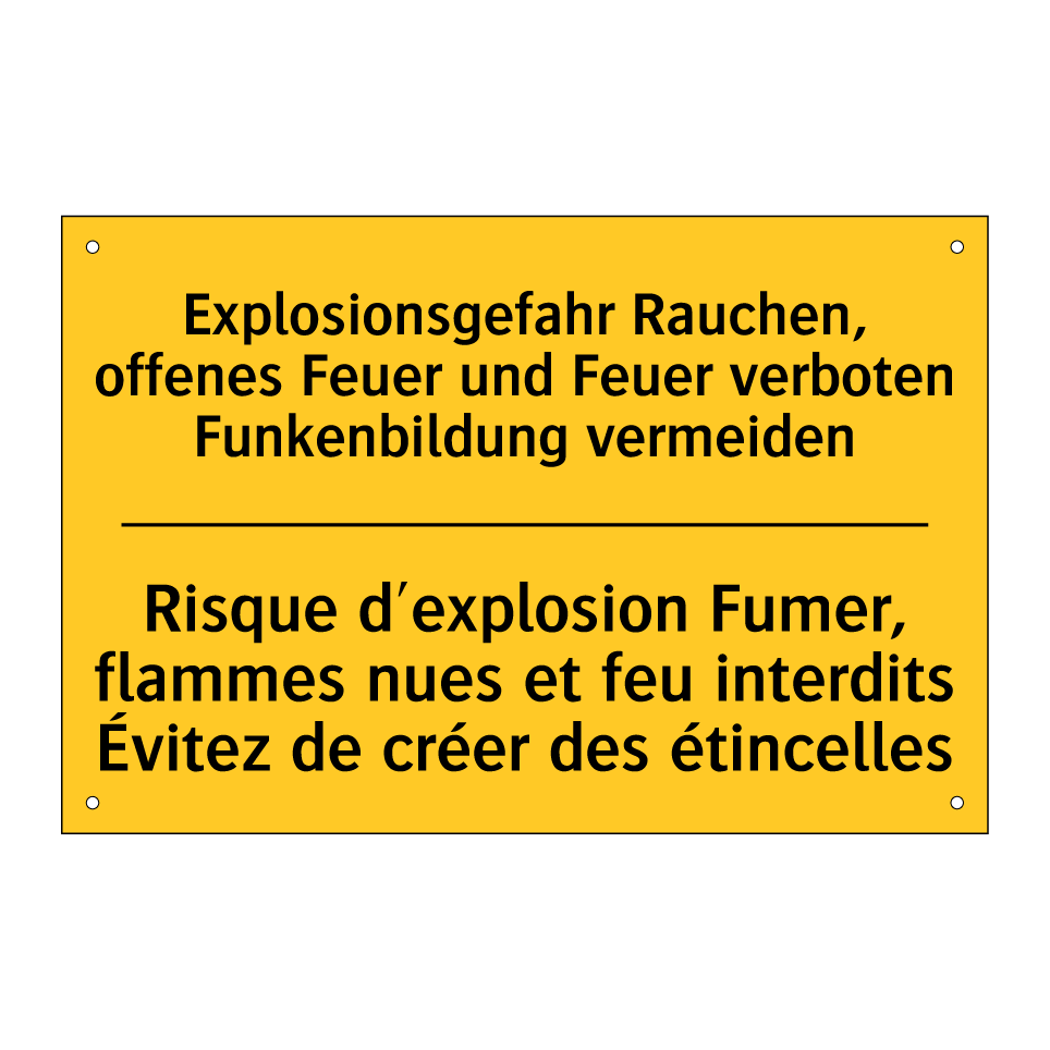 Explosionsgefahr Rauchen, offenes /.../ - Risque d'explosion Fumer, flammes /.../