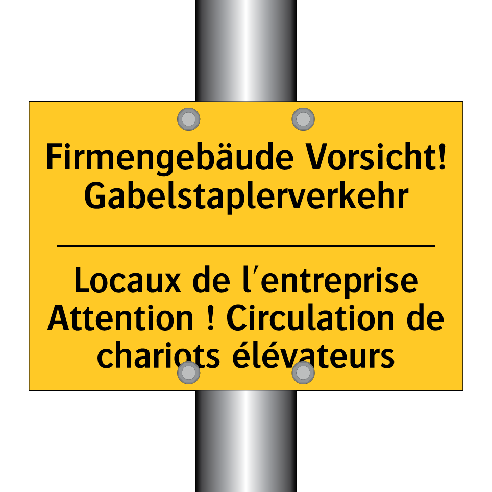 Firmengebäude Vorsicht! Gabelstaplerverkehr /.../ - Locaux de l'entreprise Attention /.../