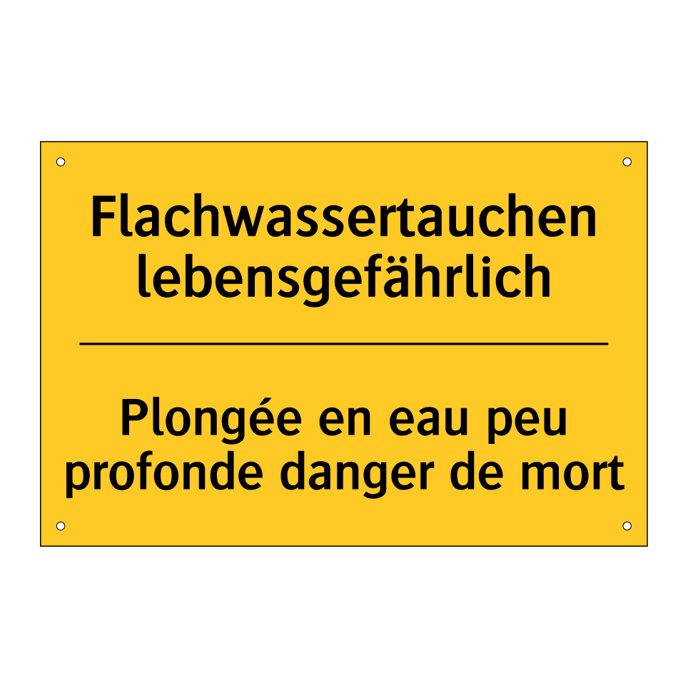Flachwassertauchen lebensgefährlich /.../ - Plongée en eau peu profonde danger /.../