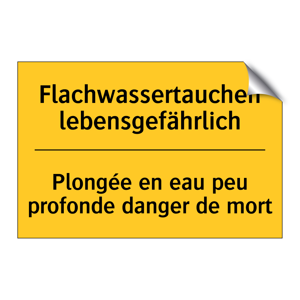 Flachwassertauchen lebensgefährlich /.../ - Plongée en eau peu profonde danger /.../