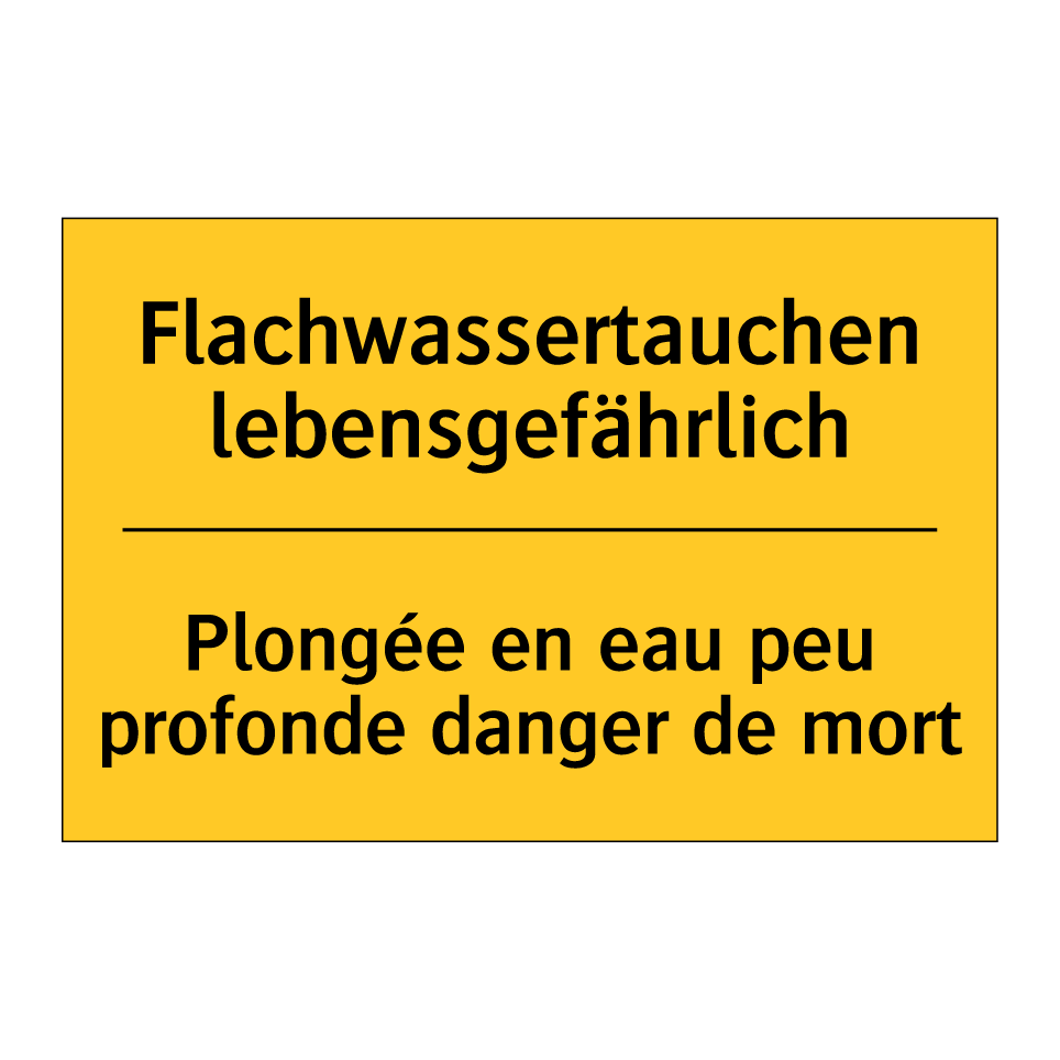Flachwassertauchen lebensgefährlich /.../ - Plongée en eau peu profonde danger /.../