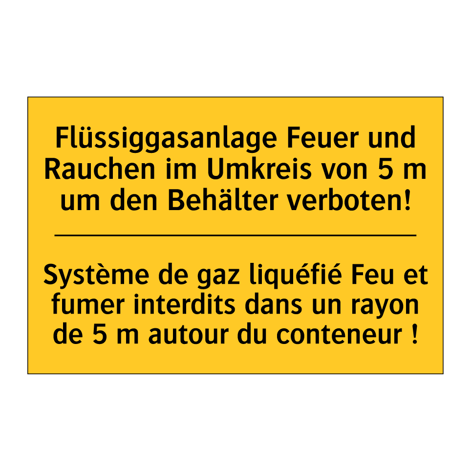 Flüssiggasanlage Feuer und Rauchen /.../ - Système de gaz liquéfié Feu et /.../