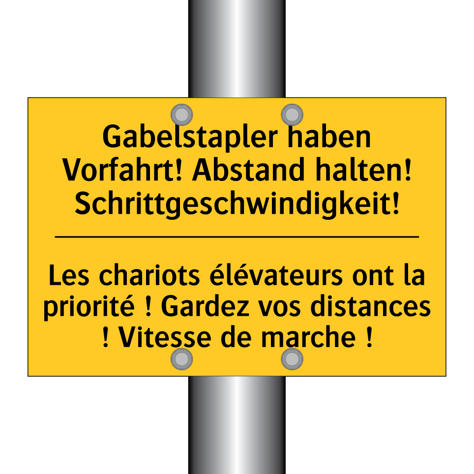 Gabelstapler haben Vorfahrt! Abstand /.../ - Les chariots élévateurs ont la /.../