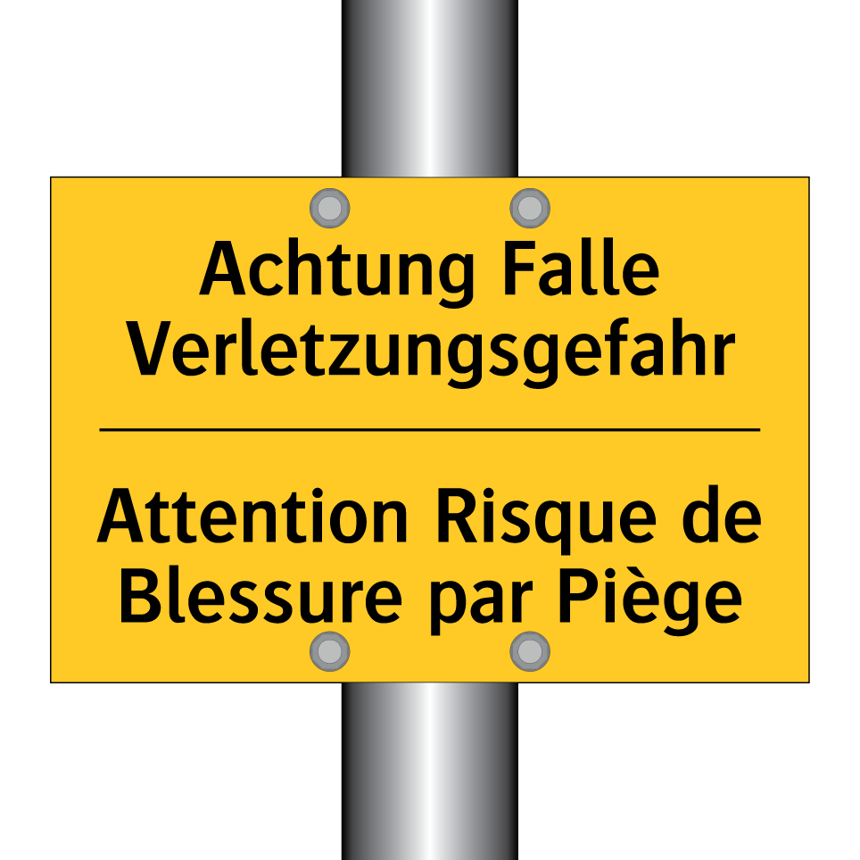 Achtung Falle Verletzungsgefahr /.../ - Attention Risque de Blessure par /.../
