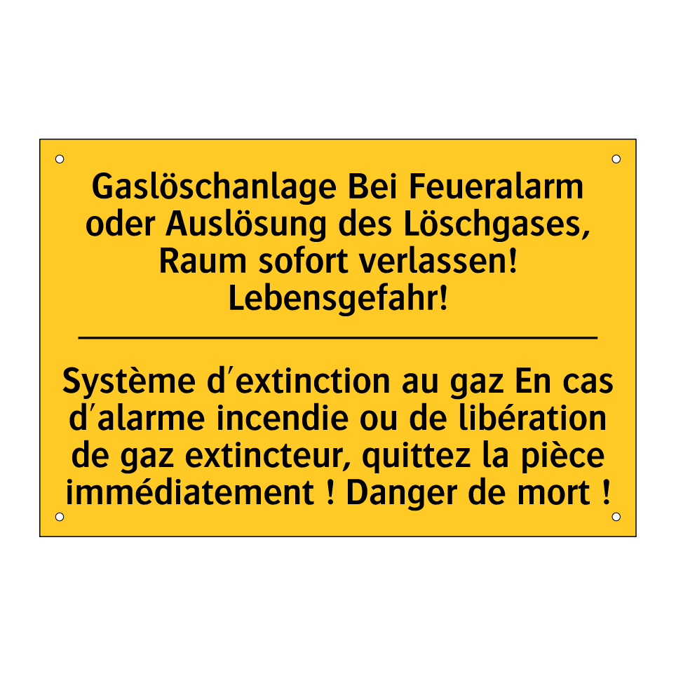 Gaslöschanlage Bei Feueralarm /.../ - Système d'extinction au gaz En /.../