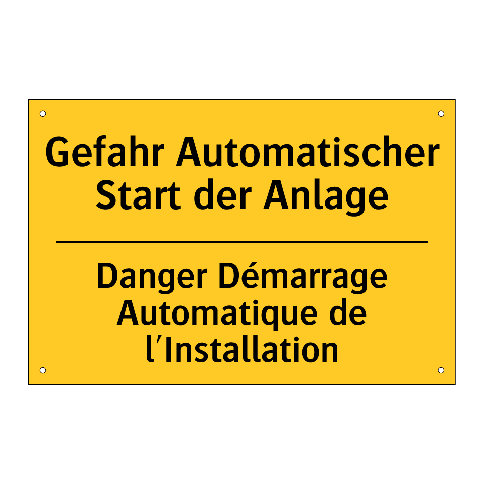 Gefahr Automatischer Start der /.../ - Danger Démarrage Automatique de /.../