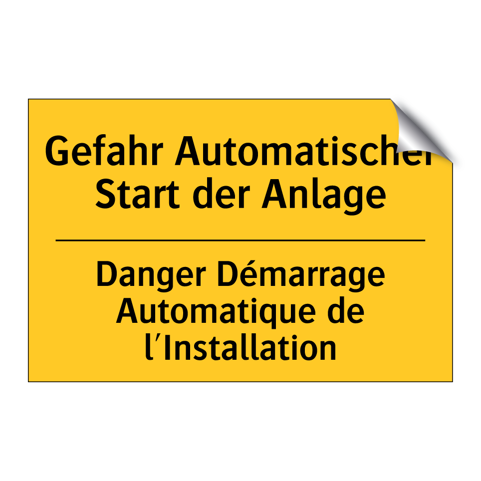 Gefahr Automatischer Start der /.../ - Danger Démarrage Automatique de /.../