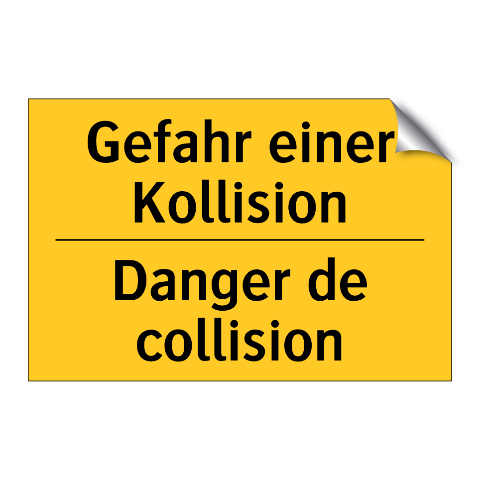 Gefahr einer Kollision - Danger de collision