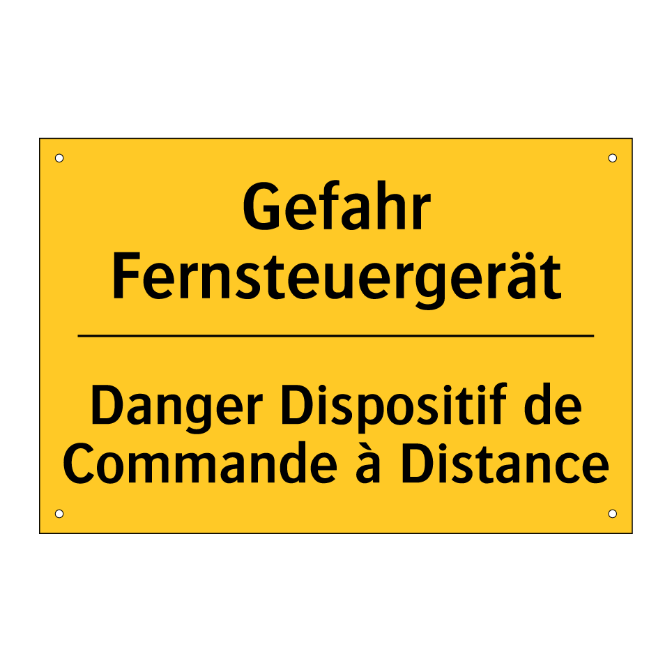 Gefahr Fernsteuergerät - Danger Dispositif de Commande /.../