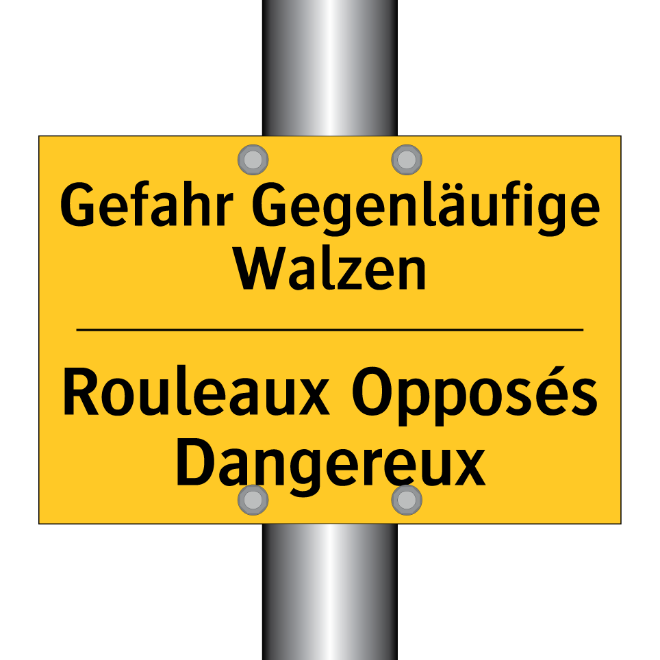 Gefahr Gegenläufige Walzen - Rouleaux Opposés Dangereux