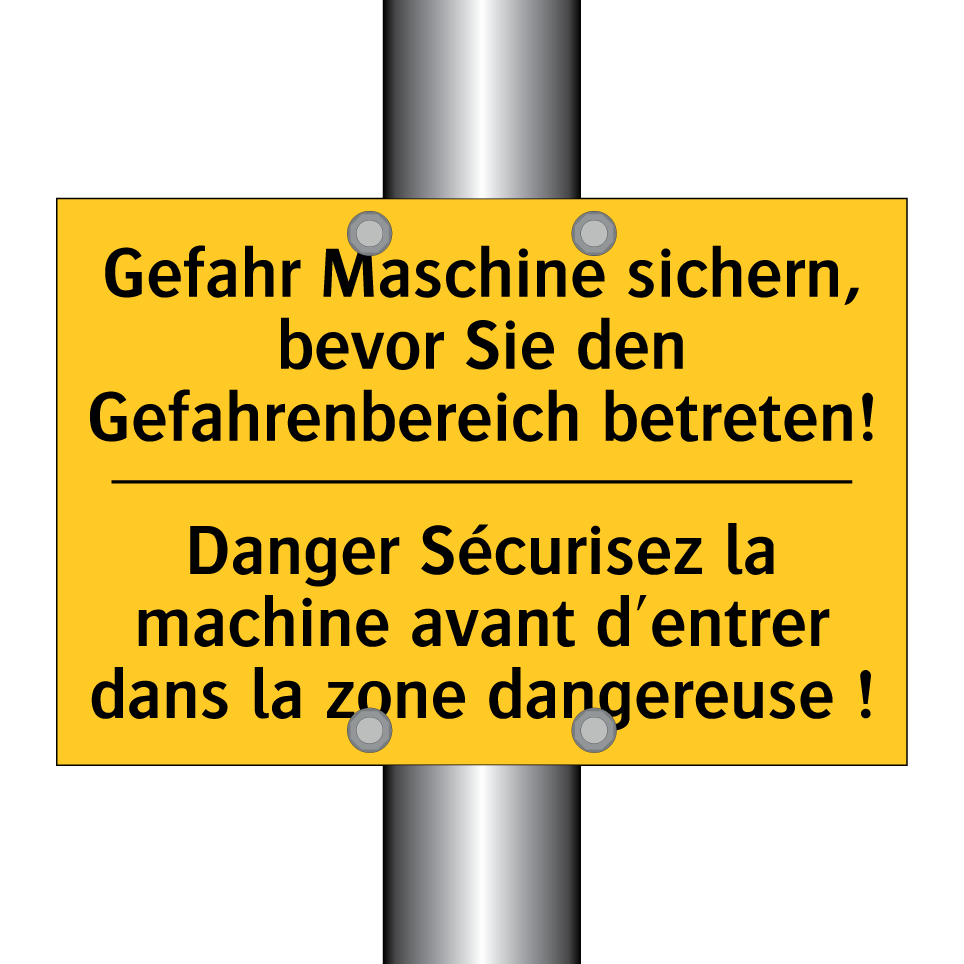 Gefahr Maschine sichern, bevor /.../ - Danger Sécurisez la machine avant /.../