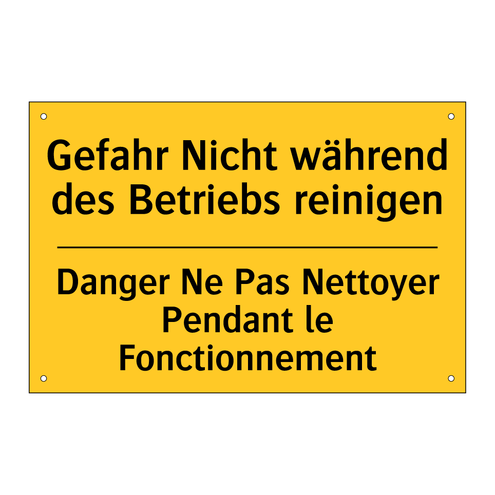 Gefahr Nicht während des Betriebs /.../ - Danger Ne Pas Nettoyer Pendant /.../