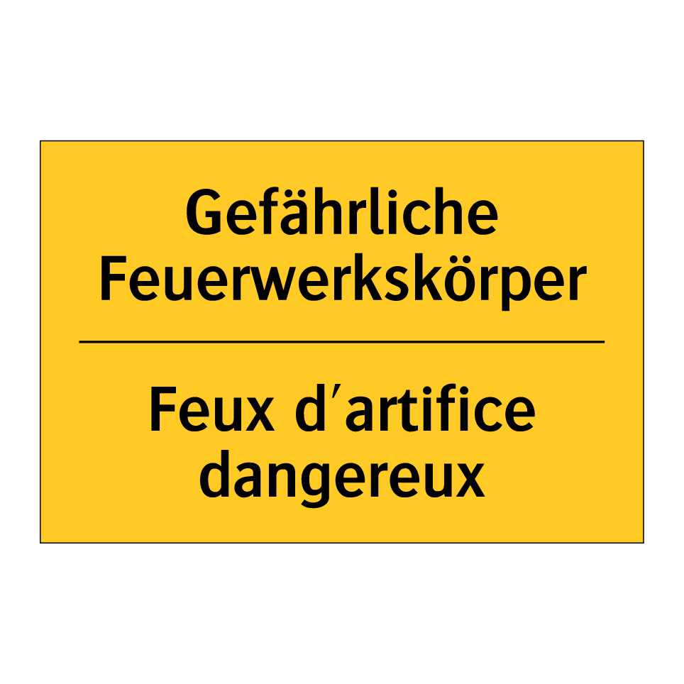 Gefährliche Feuerwerkskörper - Feux d'artifice dangereux