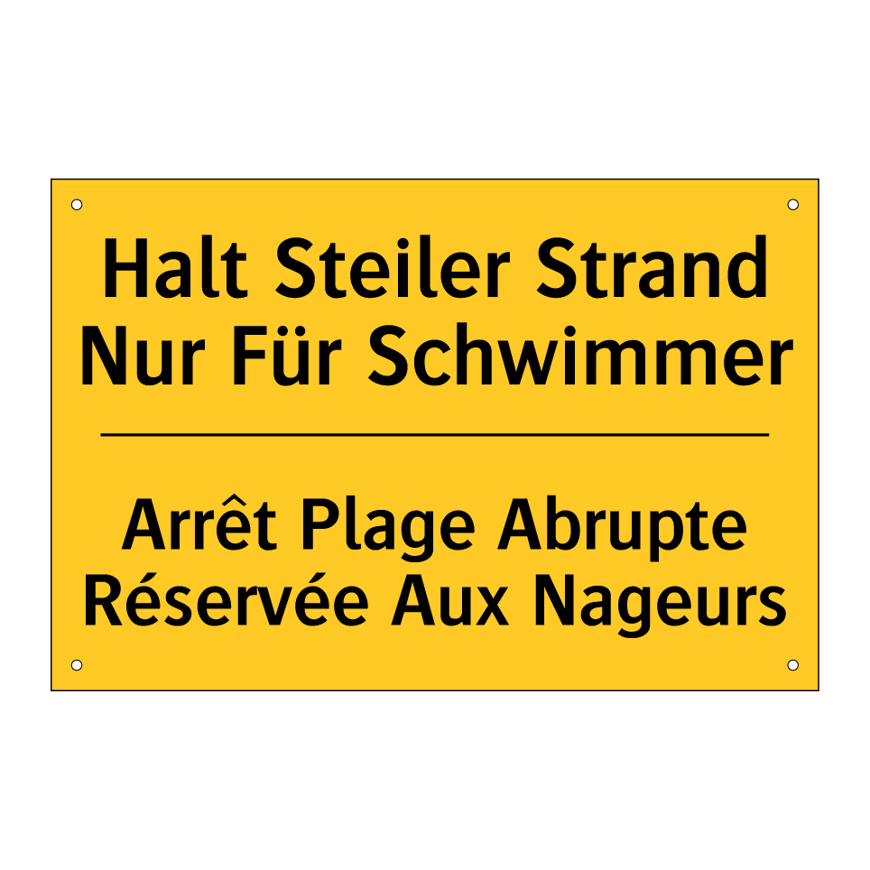 Halt Steiler Strand Nur Für Schwimmer /.../ - Arrêt Plage Abrupte Réservée Aux /.../