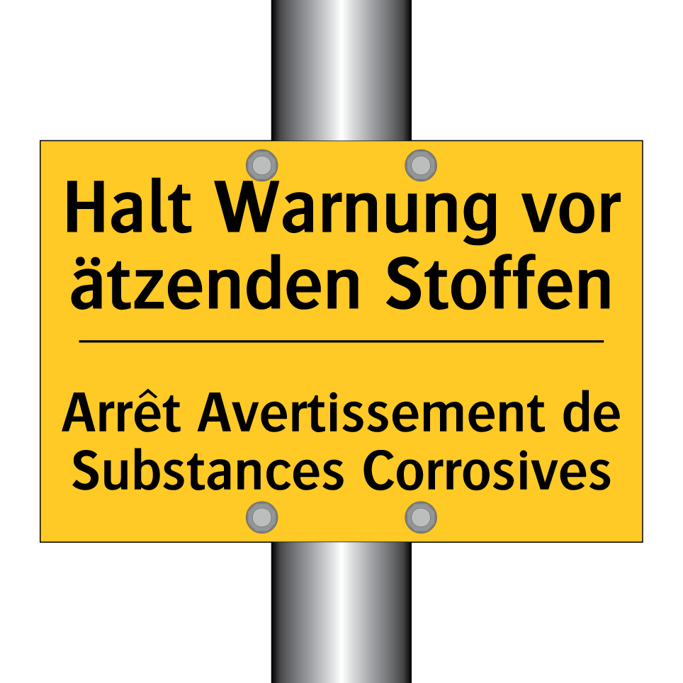 Halt Warnung vor ätzenden Stoffen /.../ - Arrêt Avertissement de Substances /.../